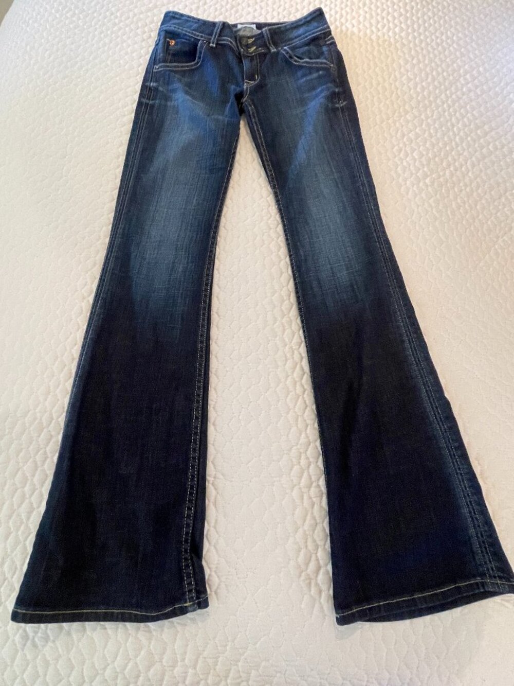 VTG Y2K Hudson Signature Bootcut Jeans USA Made Double Button - Size 26 ELM
